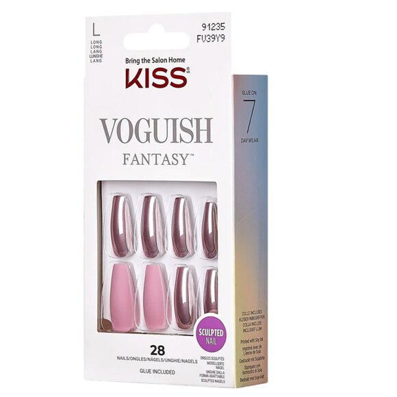 Kiss Voguish Fantasy Metallic Nails Long Length - Gravity - Picture 1 of 5